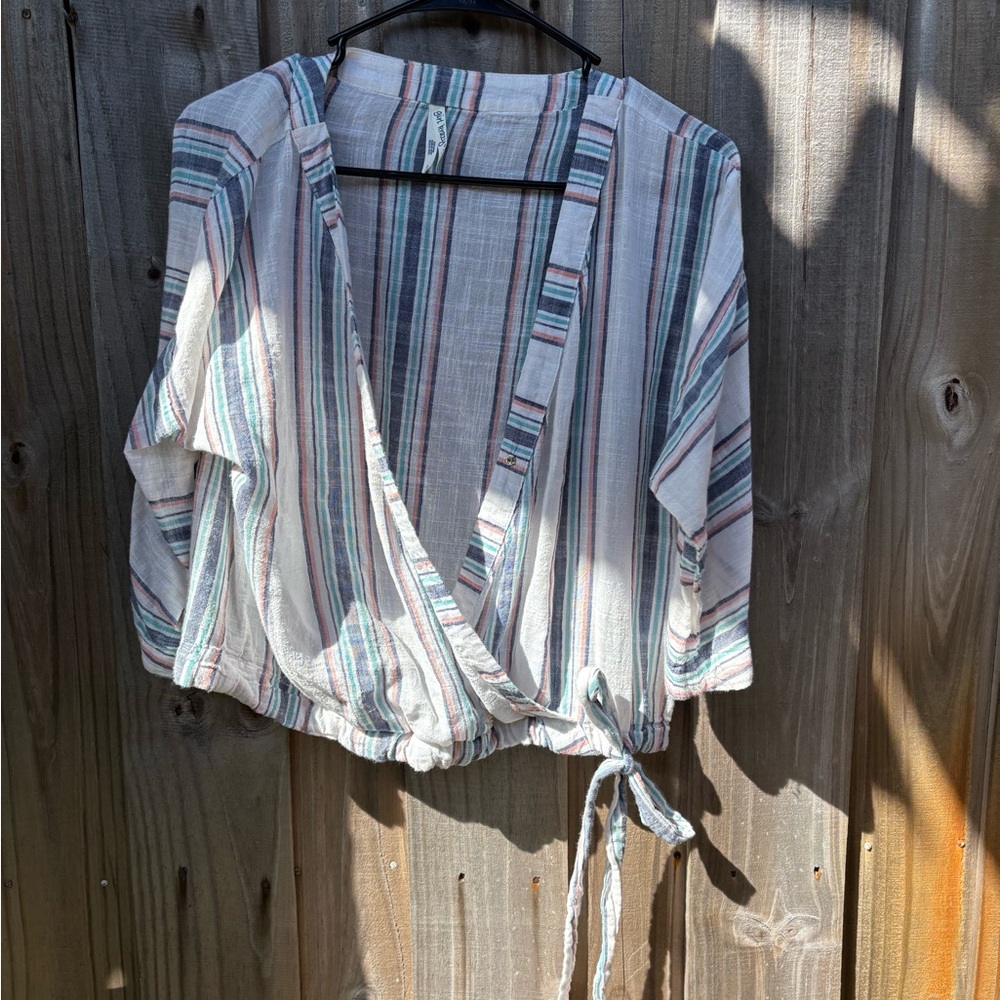 Linen Wrap Top